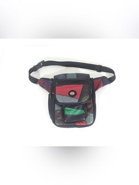 1980’s Vintage Multicolour Patchwork Leather Fanny Pack Waist Purse Belt Bag